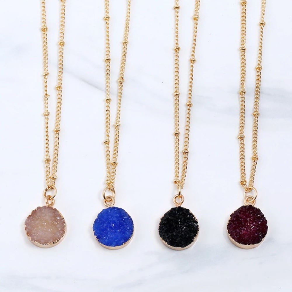 👍🏻Druzy Natural Stone Necklace - Picture 3 of 6